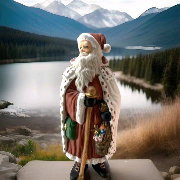 Traditions Porcelain Collectable Santa Claus Figure Handpainted Christmas Holida - Picture 5 of 6